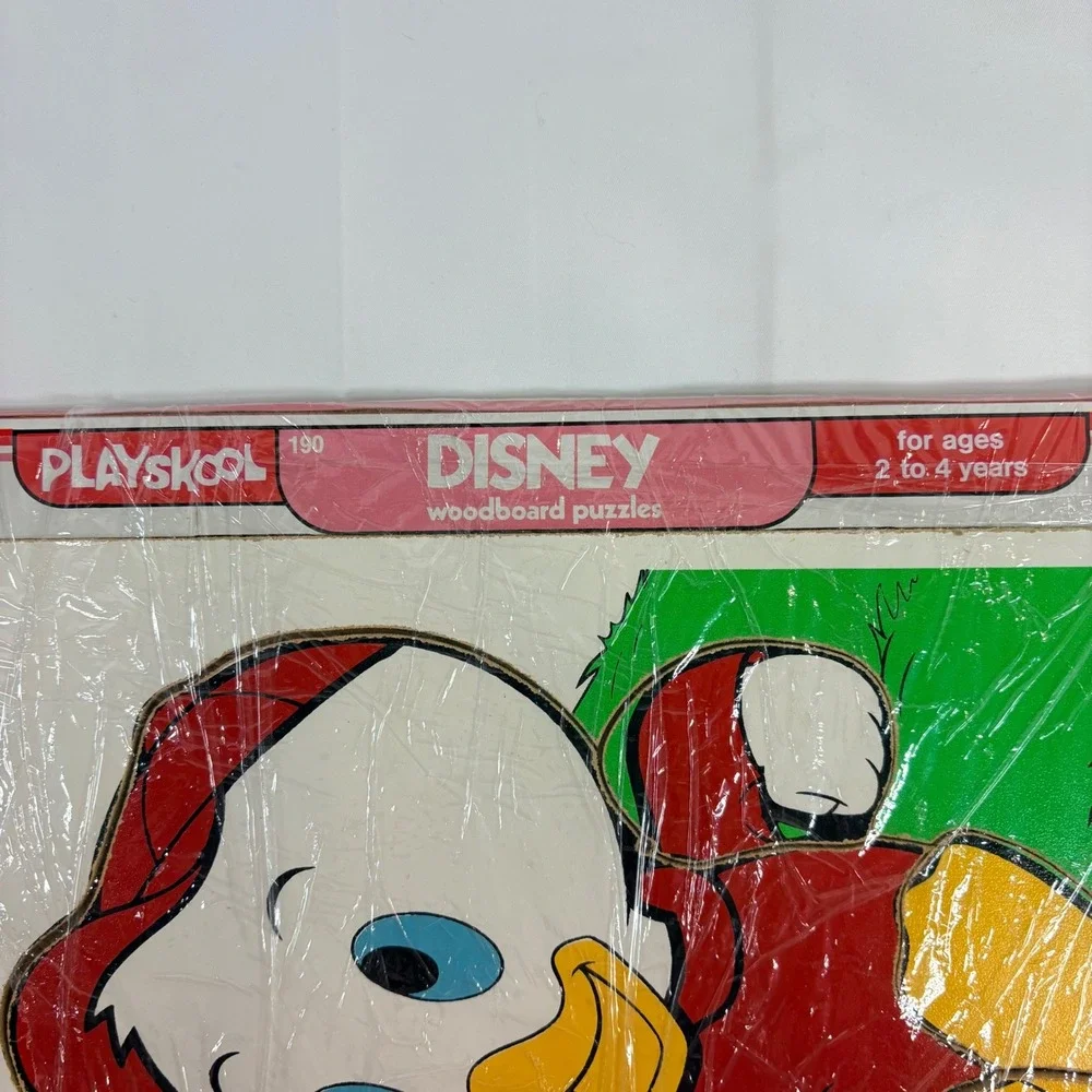 Vintage Playskool Disney Woodboard Puzzle 190 10 Pc Huey Dewey Louie Ages 2-4